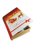 YILBAŞI KUTU KİTAB MODELİ NOEL BABA VE GEYiK MERRY CHRİSTMAS 22CM X 15CM X 5CM