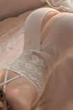 Beyaz Özel Bölgesi Açık Babydoll Seksi Gecelik 15001
