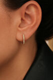 Zirkon Taşlı İnce Halka Conch Piercing – Gold & Gümüş | Rodyum Kaplama | Tekli
