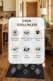 Siyah Modern Mutfak Halısı Yıkanabilir Kaymaz Su İtici