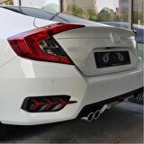 Honda civic fc5 uyumlu arka difüzör 4 egzozlu silver 2016+