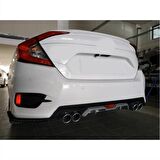 Honda civic fc5 uyumlu arka difüzör 4 egzozlu silver 2016+