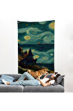 Vincent van Gogh Tarzı Dalgalı Deniz Duvar Örtüsü-7689