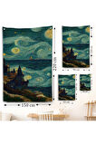 Vincent van Gogh Tarzı Dalgalı Deniz Duvar Örtüsü-7689