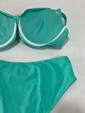 Kadın Turkuaz Taş İşlemeli Astarlı Büyük Beden Bikini Takımı HZL25S-LC01