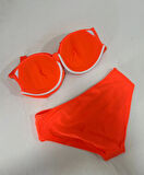 Kadın Turuncu Taş İşlemeli Astarlı Büyük Beden Bikini Takımı HZL25S-LC01