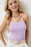 Kadın Lila İp Askılı Örme Body Bluz HZL24S-ZK11001