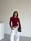 Kadın Bordo Uzun Kollu Sany Bluz HZL25S-FRY123351
