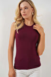 Kadın Bordo Basic Sıfır Kol Body HZL25S-BD143471
