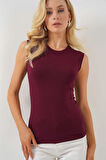 Kadın Bordo Basic Sıfır Kol Body HZL25S-BD143471