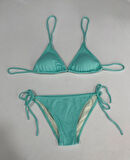 Kadın Su Yeşili Boyundan İp Bağlamalı Üçgen Bikini Takımı HZL25S-LC5005