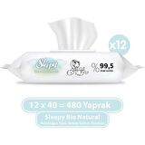 Sleepy Bio Natural Yenidoğan Islak Bebek Bakım Havlusu 12X40 (480 Yaprak)