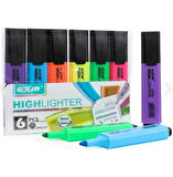Gxin Canlı Highlighter 6 Renk Fosforlu Kalem Seti Klasik Model
