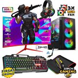 Zeiron Rcx60 | Windows 11 Pro Ryzen 5 3600 32GB 512GB SSD RX580 8GB 23.8" Oyuncu Masaüstü Bilgisayar