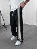 Şeritli Siyah Erkek Baggy Pantolon COC1062