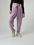 Mor Pileli Kadın Jogger Pantolon COC2562