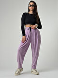 Mor Pileli Kadın Jogger Pantolon COC2562