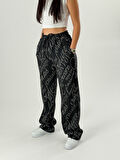 Tasarım Dergi Baskı Kadın Baggy Pantolon COC1051