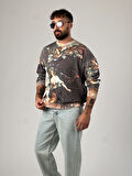 Desenli Old Erkek Sweat COC1027