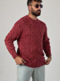 Bordo Triko Erkek Sweatshirt COC1025