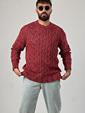 Bordo Triko Erkek Sweatshirt COC1025