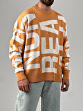 Bold Print Oversize Turuncu Erkek Sweat COC1020