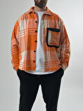 Tasarım Turuncu Erkek Oduncu Gömlek COC2607