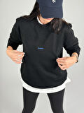 Basic Siyah Kadın Sweatshirt COC1197
