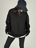 Oversize Siyah Kadın Sweat COC1190