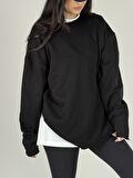 Oversize Siyah Kadın Sweat COC1190