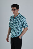 Erkek Küre Desenli Hawai Gömlek COC1159