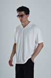 Erkek Beyaz T-Shirt Dokuma Kumaş COC1156