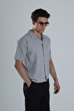 Erkek Gri Gofre Gömlek COC1152