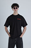 Paradise Siyah Oversize Tasarım T-Shirt COC1399