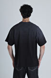 Antrasit Oversize Tasarım T-Shirt COC1382