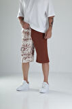 Desenli Tasarım Kiremit Şort COC1487