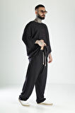 Oversize Siyah Keten Takım COC1472