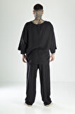 Oversize Siyah Keten Takım COC1472