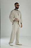 Oversize Bej Keten Takım COC1470