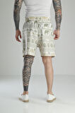 Fil Baskılı Keten Şort COC1463
