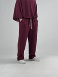 Oversize Bordo Keten Takım COC3208
