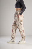 Tiger Desenli Gabardin Jogger Pantolon COC1812
