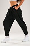 Pileli Siyah Jogger Pantolon COC2094