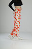 Etnik Desenli Turuncu Baggy Pantolon COC2259