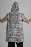 Etnik Desenli Kapüşonlu Panço COC2237