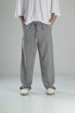 Aerobin Keten Gri Baggy Pantolon COC2506