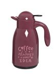 1 lt Desenli Termos-Nordic Bordo-Pembe Coffee Always Idea Baskılı