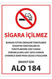 Sigara Içilmez Uyarı Levhası Pvc Kaplı A4