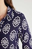 DeFacto Loose Fit Desenli Uzun Kollu Gömlek Tunik T0609AZ24SPNV42