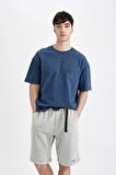 DeFacto Oversize Fit Düz Paça Şort B8797AX24SMGR367